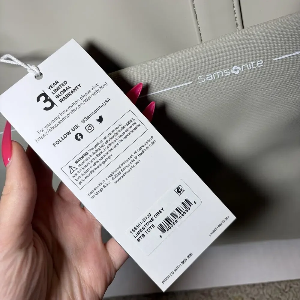 Samsonite Better Than Basic Tote Bag LimeStone Grey